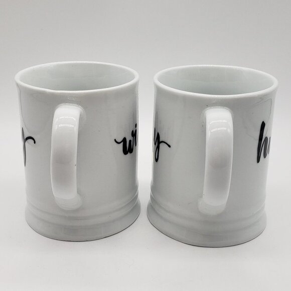 Fringe Studio Wifey and Hubby Heart Porcelain Mugs in Original Box - Picture 10 of 15